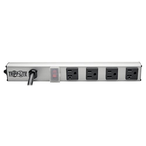 Tripp Lite 4 Outlet Bench & Cabinet Power Strip, 12 in. Length, 15ft Cord with 5-20P Plug (PS120420) - Image 1