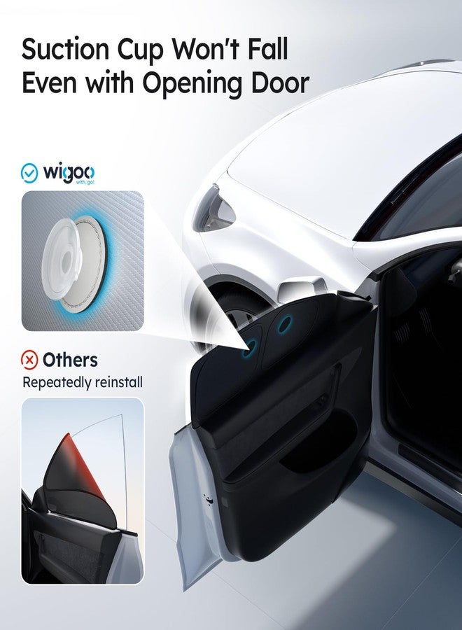 Wigoo 2025 Upgrade Tesla Model 3 Side Window Sunshade [Ice-Crystal Cool, Suction No-Fall] Sun Block for Baby & Camping & Privacy Napping, 6PCS No Rear and Front Windshield for Model 3 2024-2026 - Image 5