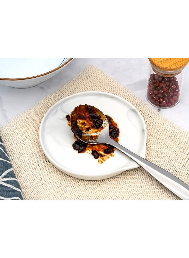 Roeveca Oversized Spoon Rest,Ceramic Spoon Rest for Kitchen Counter Dishwasher Safe Marble Decor Spoon Holder for Kitchen,7 Inches - Image 5