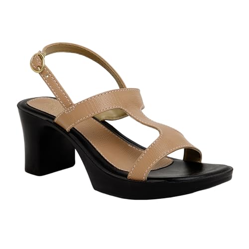 Bella Women Fashion Heel with Back Strap Pink Sandal | Durable | Stylish | Comfortable | Slip Resistant | Lightweight and Breathable UK39 - Image 1