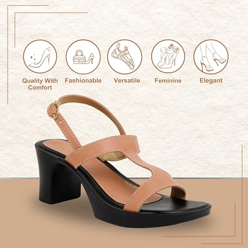 Bella Women Fashion Heel with Back Strap Pink Sandal | Durable | Stylish | Comfortable | Slip Resistant | Lightweight and Breathable UK39 - Image 2