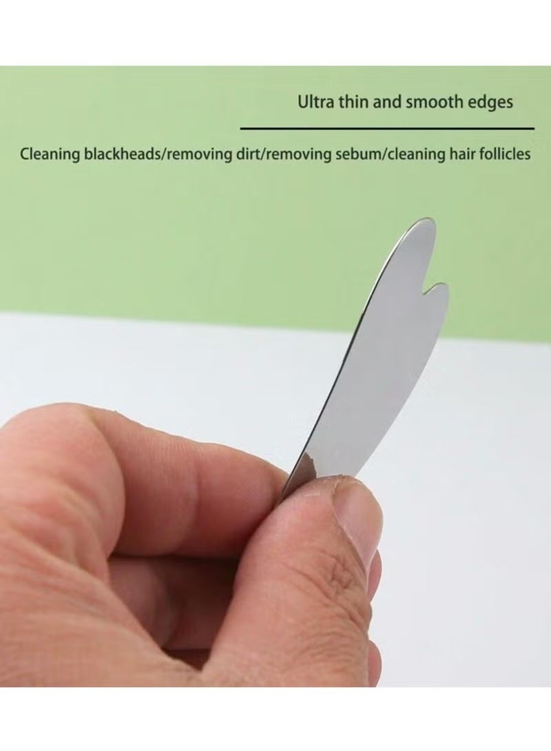 أداة تدليك الوجه غواشا معدن لتدليك الوجه ، العينين ، الرقبة ، الجسم وشد البشرة - Image 2