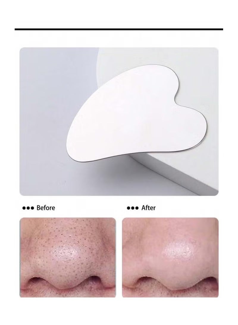 أداة تدليك الوجه غواشا معدن لتدليك الوجه ، العينين ، الرقبة ، الجسم وشد البشرة - Image 3