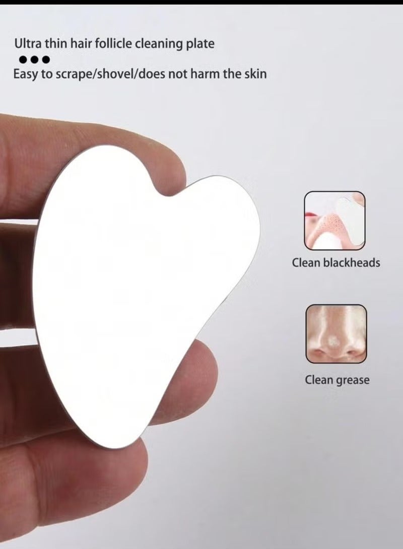 أداة تدليك الوجه غواشا معدن لتدليك الوجه ، العينين ، الرقبة ، الجسم وشد البشرة - Image 4