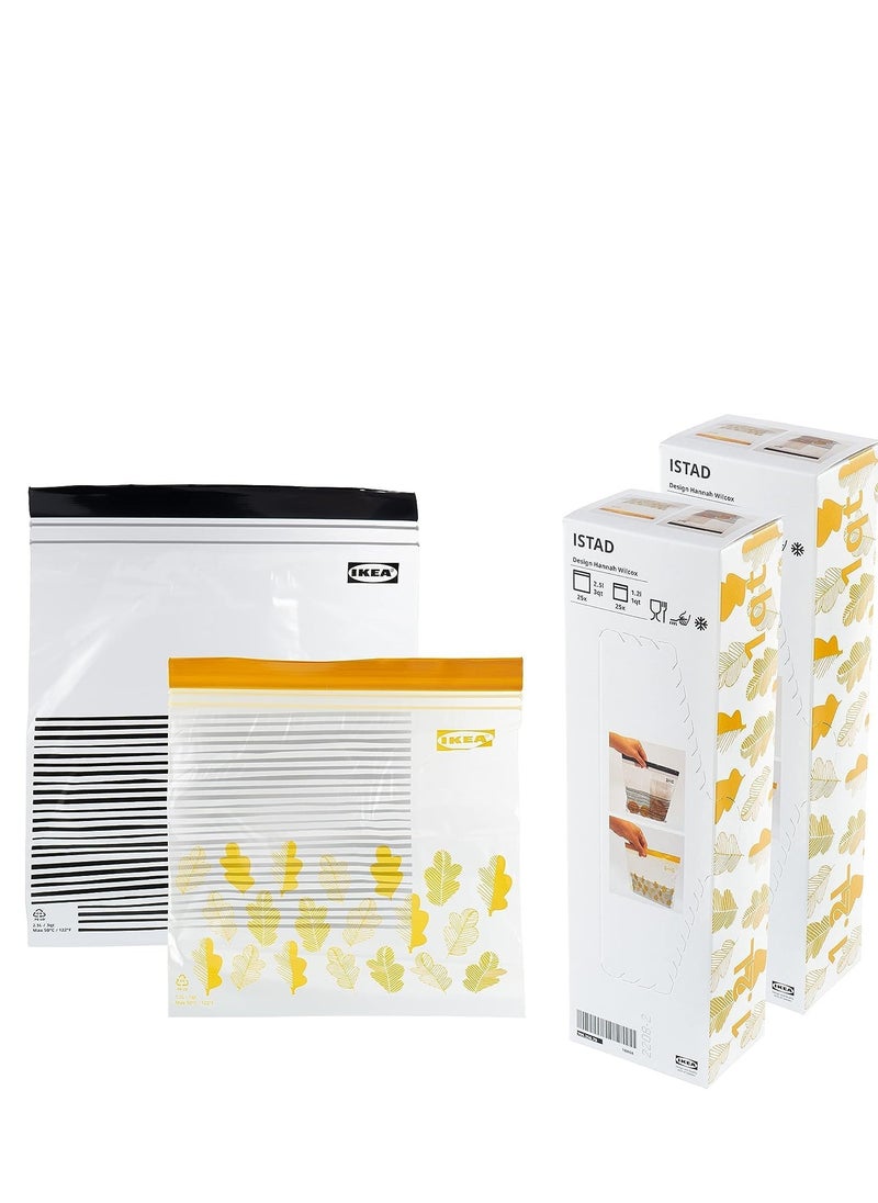IKEA FRAKTA - IKEA Bags 50 Resealable Bags Istad  Gray  Ziplock   Sandwich and Freezer Food Bags - Image 1