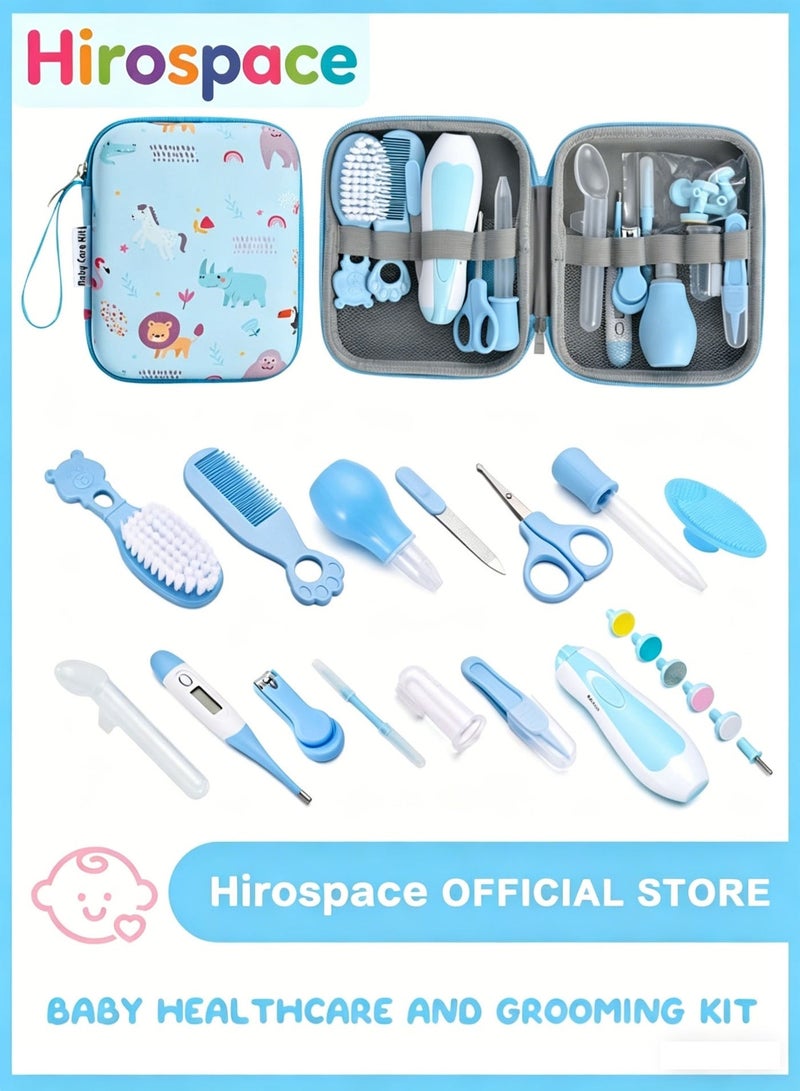 Hirospace 20 in 1 Baby Healthcare & Grooming Kit， Complete Baby Nursery Care Set with Electric Nail Trimmer, Cartoon Dinosaur Tote Case, Newborn Essentials for Infants & Toddlers - Image 1
