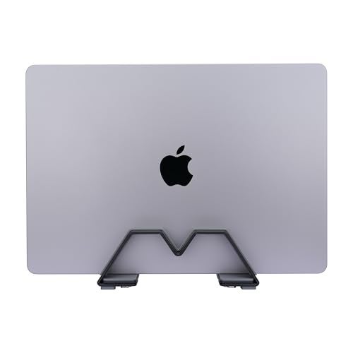 Psitek Adjustable Vertical Laptop Stand - Aluminum, Universal Fit for All Laptops (10-30mm Thickness) - Fashion Design, Adjustable Width, Anti-Slip & Scratch-Resistant, Patented Design - Image 4