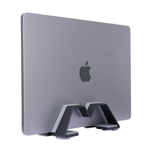 Psitek Adjustable Vertical Laptop Stand - Aluminum, Universal Fit for All Laptops (10-30mm Thickness) - Fashion Design, Adjustable Width, Anti-Slip & Scratch-Resistant, Patented Design - Image 2