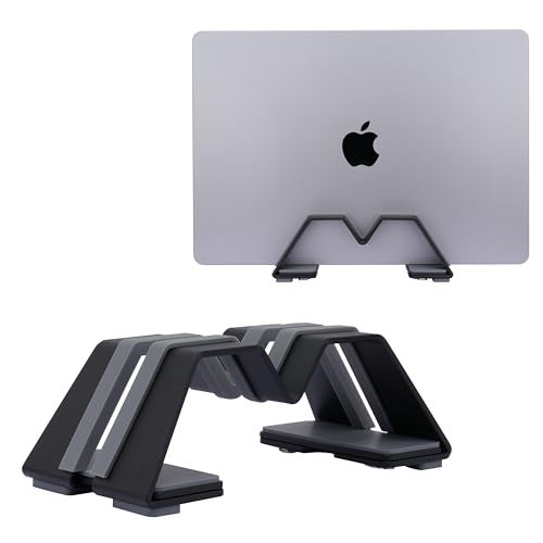 Psitek Adjustable Vertical Laptop Stand - Aluminum, Universal Fit for All Laptops (10-30mm Thickness) - Fashion Design, Adjustable Width, Anti-Slip & Scratch-Resistant, Patented Design - Image 3