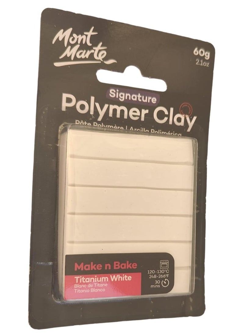 Mont Marte Make And Bake Polymer Clay 60gm Content Titanium White - Image 3