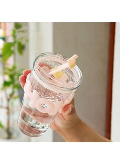 SELLSWIPE SELLSWIPE Colorful Slub Cups Crushed Ice Cups Summer Water Cups Letter Cup Sets Juice Coffee Cups with Straws Pink  - Image 2
