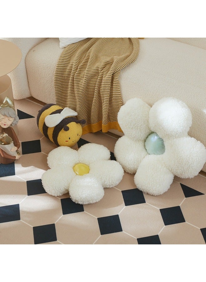Nordic INS Style Plush Flower Cushion Daisy Pillow Soft Cute Little Bee Doll Star Fan Hand-made Doll-Color:Bee-Height:50cm