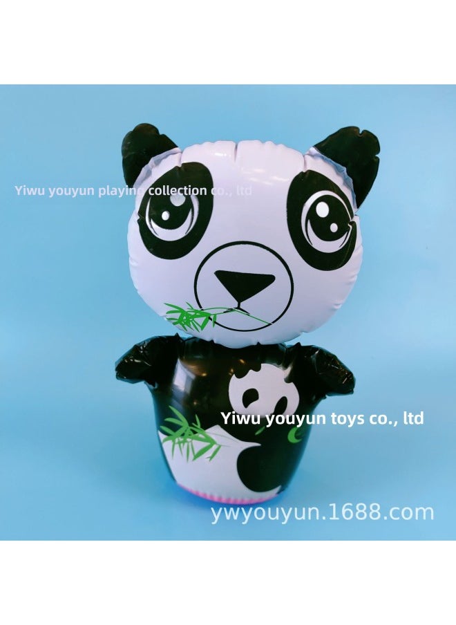 Inflatable Toys Children's Blowing Strike Column Long Stick PVC Inflatable Plastic Products Inflatable Animal Cartoon Tumbler-Color:Red Panda (36cm)  - Image 1
