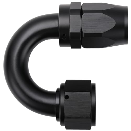 Podavelle 12AN 180 Degree Elbow Hose End Fitting Swivel Aluminum Black - Image 1