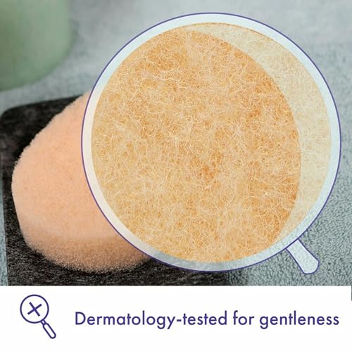 Buf-Puf Gentle Facial Sponge, Dermatologist Developed, Removes Deep Down Dirt & Makeup That Causes Breakouts and Blackheads, Reusable, Exfoliating, 3 Count - Image 3