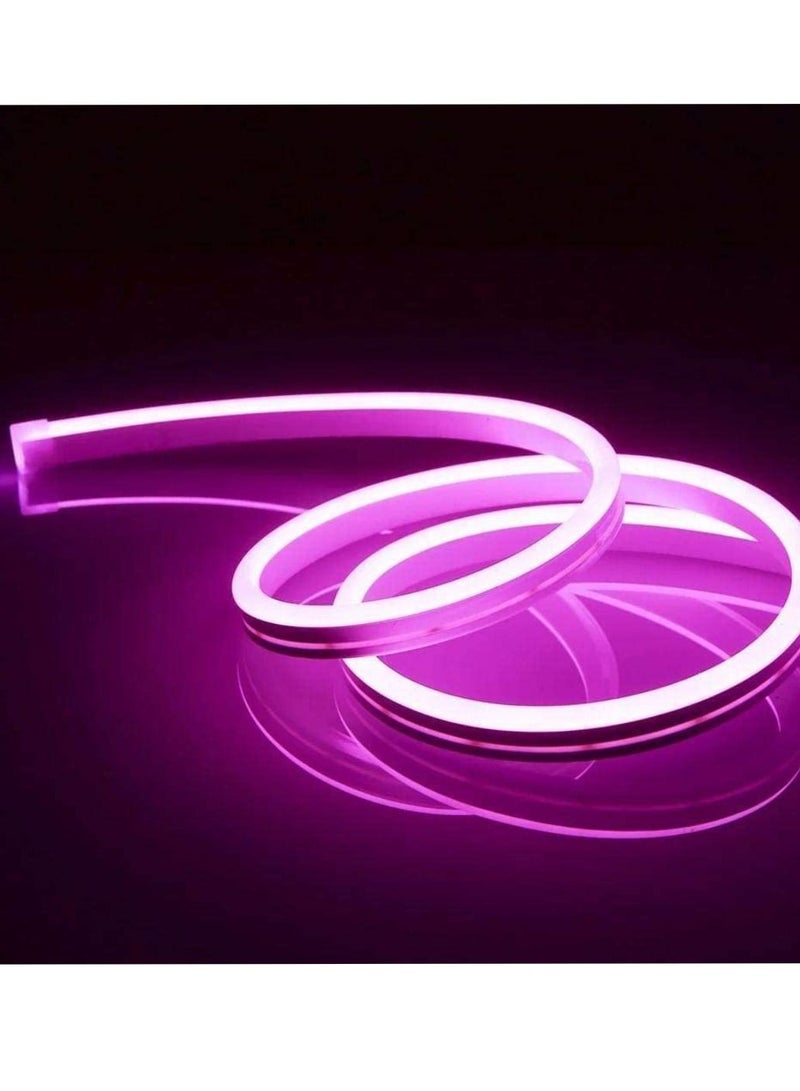 Yuwell Premium Quality LED Neon Strip Light Waterproof For Home Lighting Kitchen Bed Outdoor Flexible Decoration Pink 5 Meter - Image 1