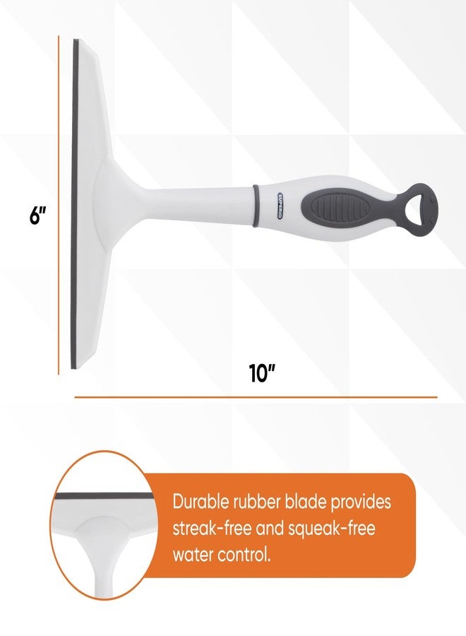 Superio Rubber Squeegee, Streak Free All Purpose Window Squeegee, Comfort Grip Handle and Hanging Hook (Grey, 6 Inch) - Image 2
