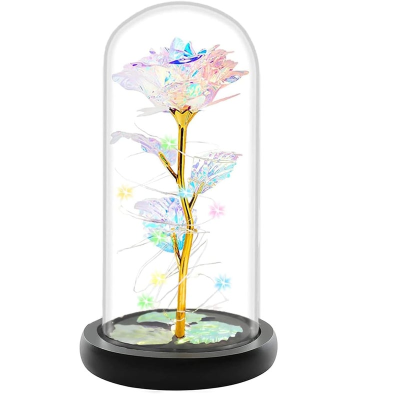 Fvawe Plastic Birthday Gifts for Mom, Gifts for Girlfriend, Colorful Galaxy Flower Rose Gift for Women Wife, Wedding, Christmas, Birthday, Thanksgiving Gift for Her, Romantic for Wife Women - Image 2