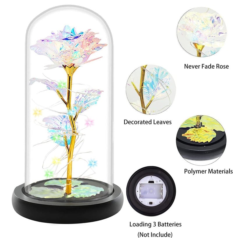 Fvawe Plastic Birthday Gifts for Mom, Gifts for Girlfriend, Colorful Galaxy Flower Rose Gift for Women Wife, Wedding, Christmas, Birthday, Thanksgiving Gift for Her, Romantic for Wife Women - Image 3