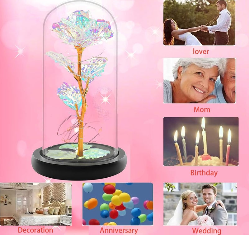 Fvawe Plastic Birthday Gifts for Mom, Gifts for Girlfriend, Colorful Galaxy Flower Rose Gift for Women Wife, Wedding, Christmas, Birthday, Thanksgiving Gift for Her, Romantic for Wife Women - Image 5