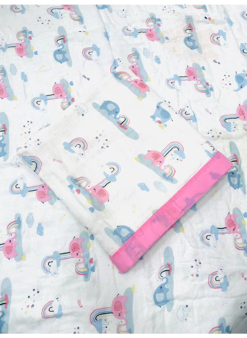Generic - Bamboo Cotton Baby Quilt Muslin Swaddle BlanketLittle Elephant Little Elephant - Image 1