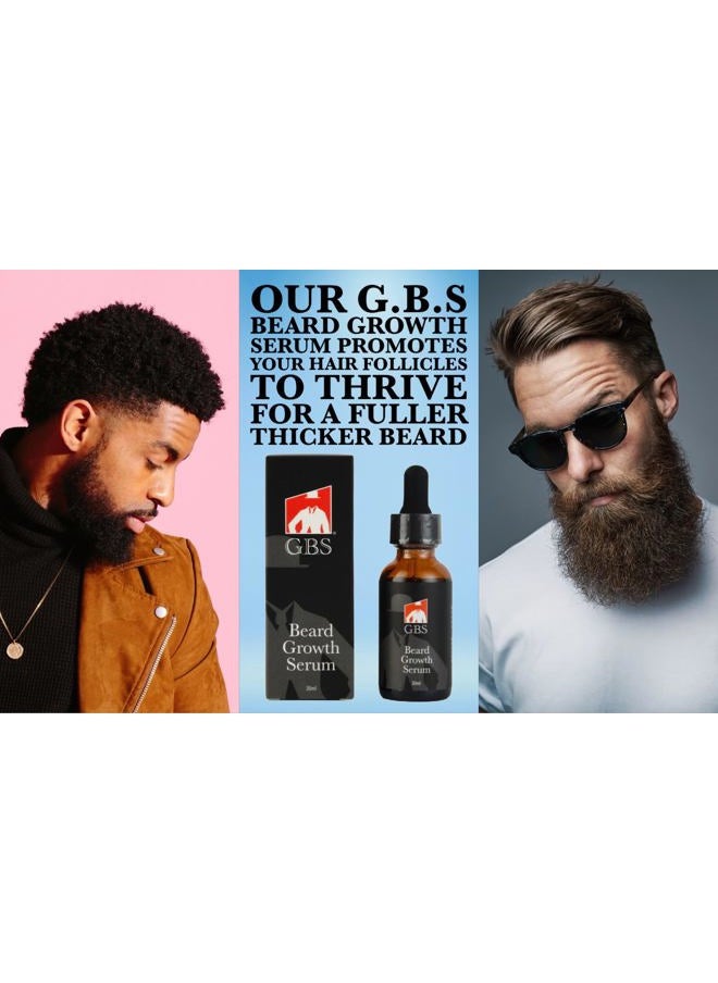 G.B.S - Men's Beard Grooming Kit - Beard Oil, Growth Serum with Biotin, Balm, Brush and Comb Gift Set - Image 1