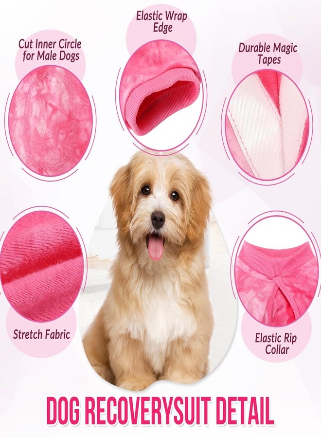 Lukovee Recovery Suit for Dogs, Onesie Surgery Recovery Suit for Female Male Dogs, Abdominal Wounds Cone E-Collar Alternative Prevent Licking Spay Recovery Suit (Pink,Medium) - Image 2