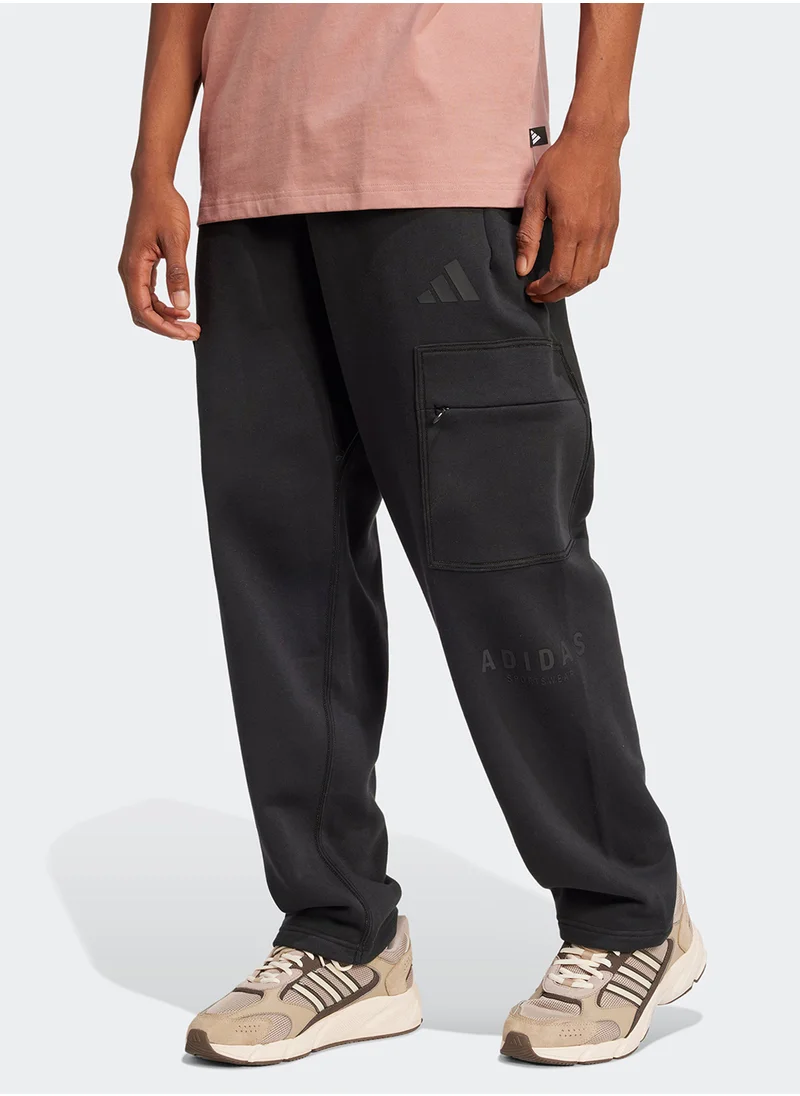 اديداس All Szn Fleece Graphic Loose Cargo Pants