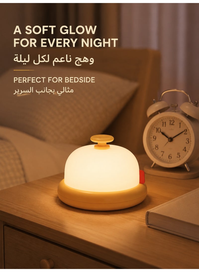 USB Rechargeable Touch Night Light for Kids, Dimmable LED Bedside Lamp with Timer, 3000K Warm Glow and Type-C Port for Baby Nursery and Bedroom - Image 2