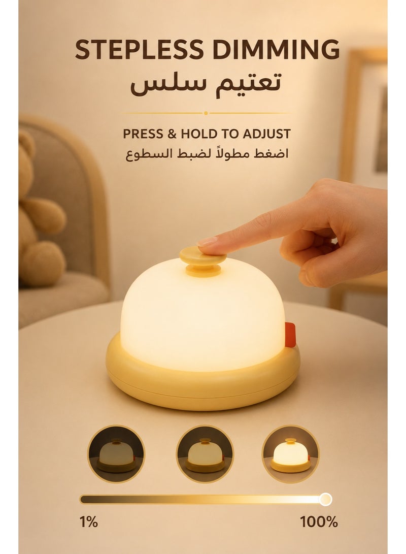 USB Rechargeable Touch Night Light for Kids, Dimmable LED Bedside Lamp with Timer, 3000K Warm Glow and Type-C Port for Baby Nursery and Bedroom - Image 4