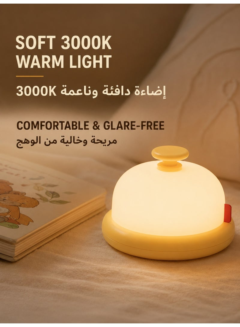 USB Rechargeable Touch Night Light for Kids, Dimmable LED Bedside Lamp with Timer, 3000K Warm Glow and Type-C Port for Baby Nursery and Bedroom - Image 5