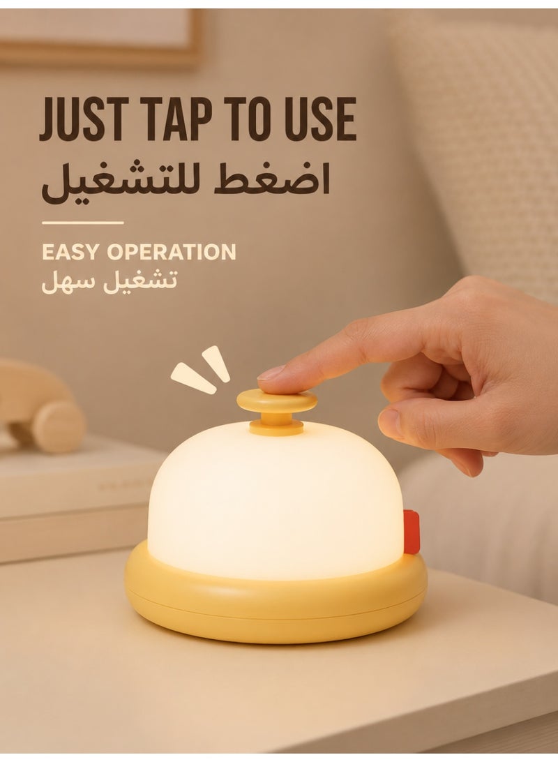USB Rechargeable Touch Night Light for Kids, Dimmable LED Bedside Lamp with Timer, 3000K Warm Glow and Type-C Port for Baby Nursery and Bedroom - Image 3