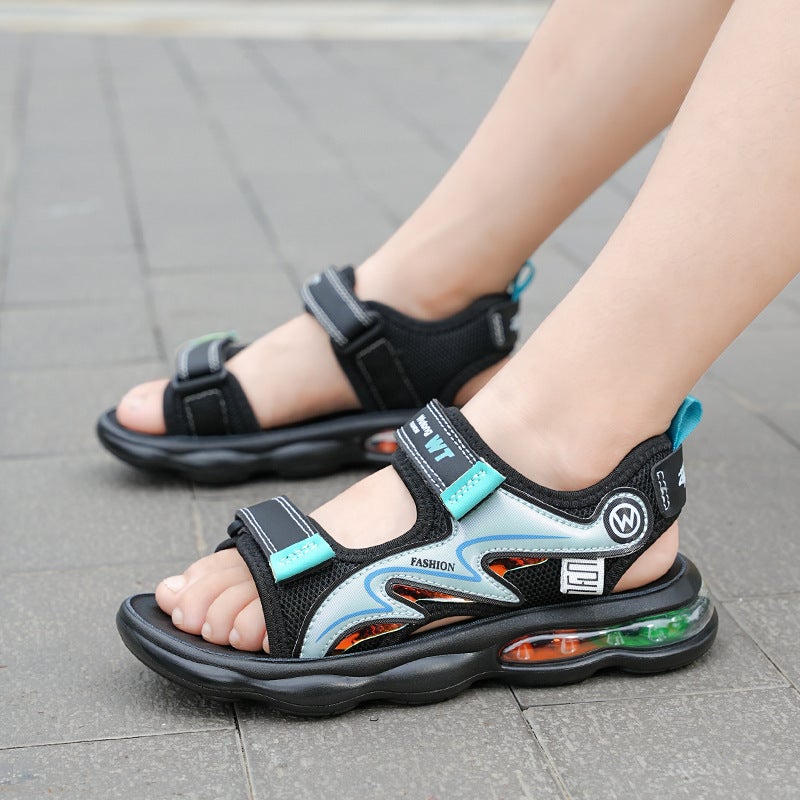 1920 Children'S Sandals Velcro Beach Shoes Summer Boys Air Cushion Outdoor Middle And Big Children'S Sports Children'S Shoes For Primary School Students - Image 5