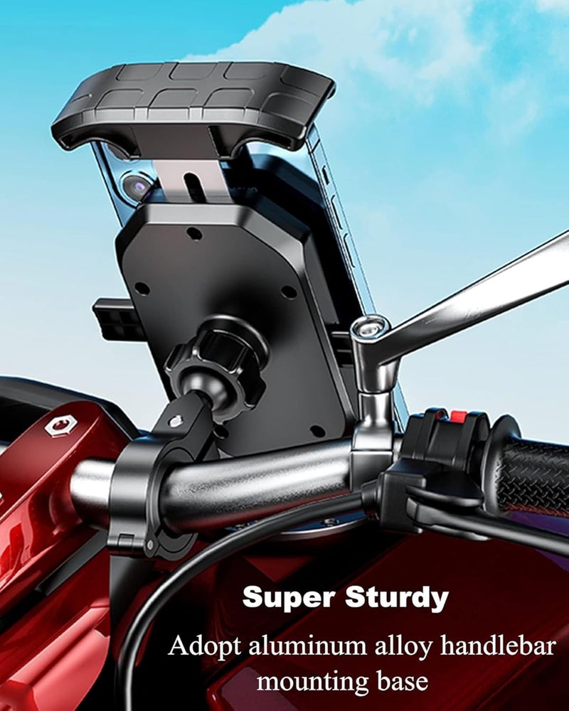 ADOFYS Bike Phone Mount for Motorcycle, Quick Release Y-Grip Waterproof Bike | Motorcycle | Scooter | Cycle | Bicycle Mobile Phone Holder Mount | 360° Rotation | for Maps and GPS Navigation - Image 4