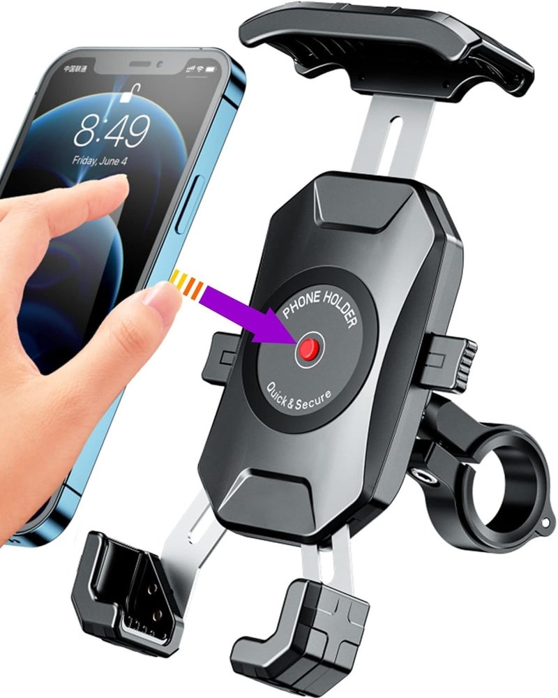 ADOFYS Bike Phone Mount for Motorcycle, Quick Release Y-Grip Waterproof Bike | Motorcycle | Scooter | Cycle | Bicycle Mobile Phone Holder Mount | 360° Rotation | for Maps and GPS Navigation - Image 1
