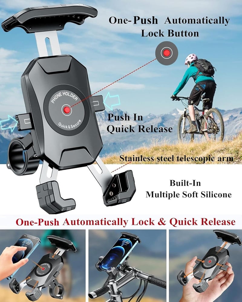 ADOFYS Bike Phone Mount for Motorcycle, Quick Release Y-Grip Waterproof Bike | Motorcycle | Scooter | Cycle | Bicycle Mobile Phone Holder Mount | 360° Rotation | for Maps and GPS Navigation - Image 2