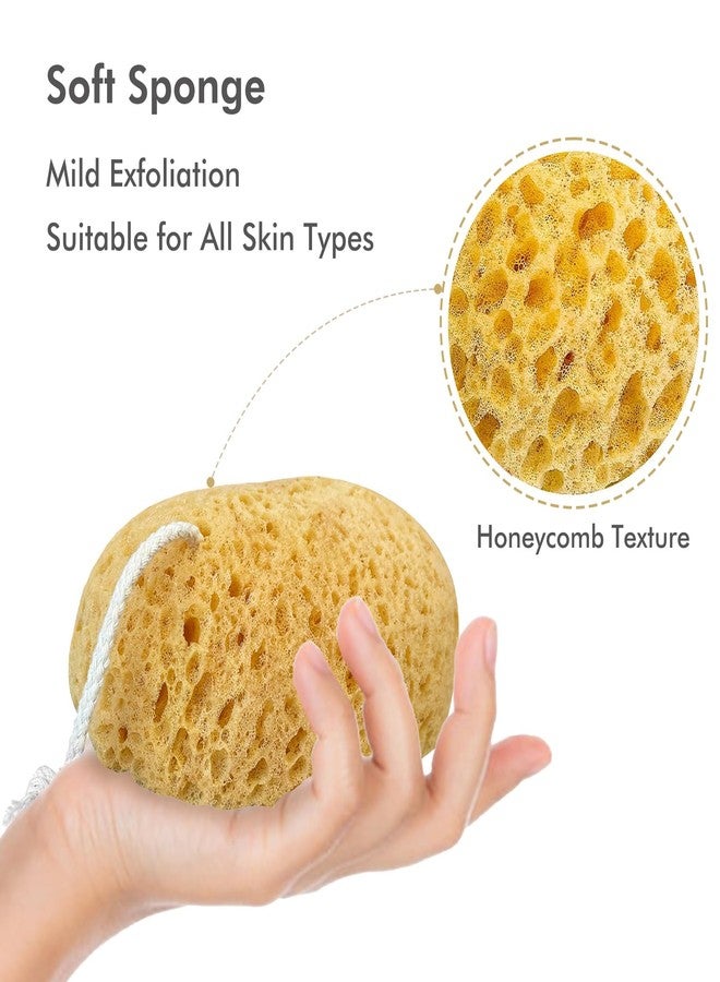 Azymi Bath Sponge, 2Pcs Large Shower Sponges for Women Men, Exfoliating Sponge Face Body Puff with Dense Foam for Gentle & Deep Cleansing, Ultra-Soft for Sensitive Dry Skin - Image 2