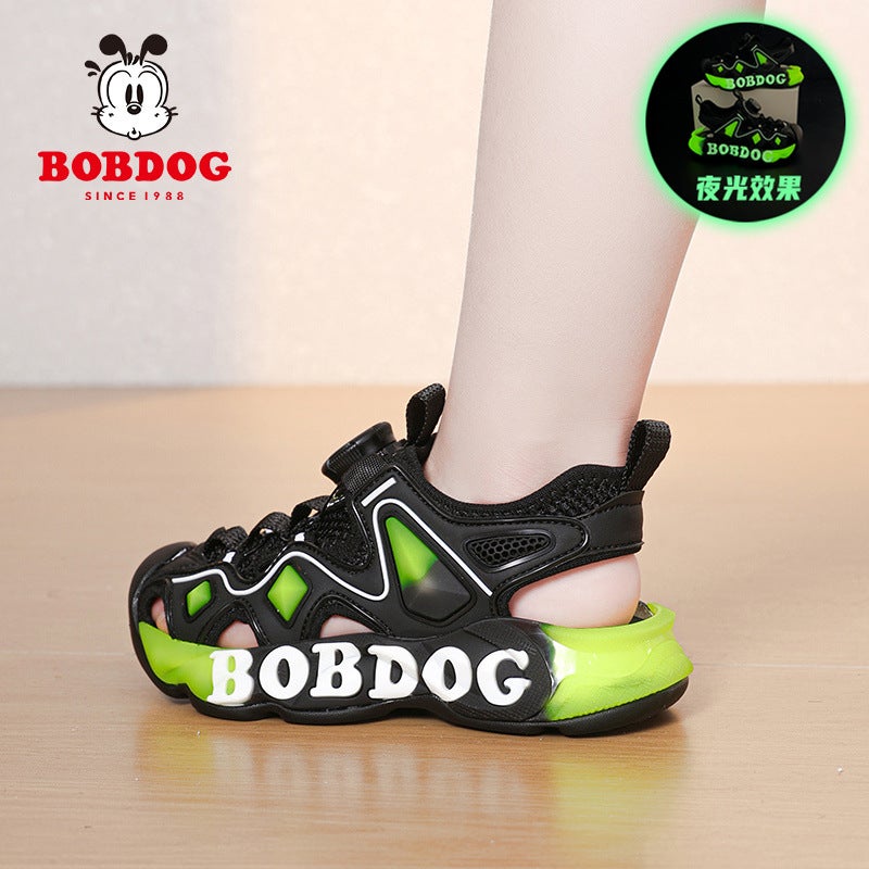 Babu Bean Boys Baotou Sandals Summer Hollow Mesh Medium And Large Boys Soft Sole Non-Slip Children'S Beach Shoes - Image 4