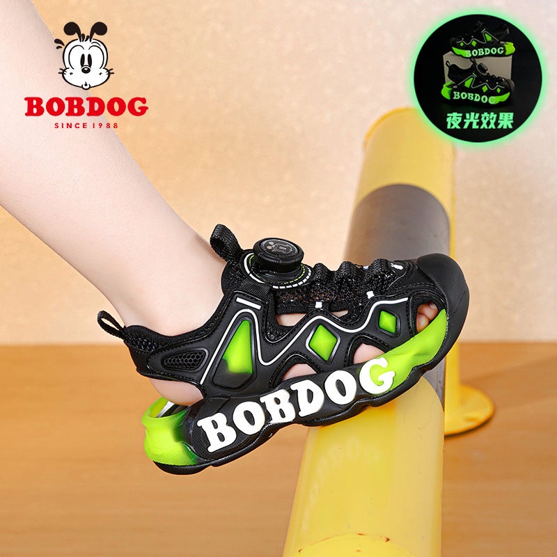 Babu Bean Boys Baotou Sandals Summer Hollow Mesh Medium And Large Boys Soft Sole Non-Slip Children'S Beach Shoes - Image 5