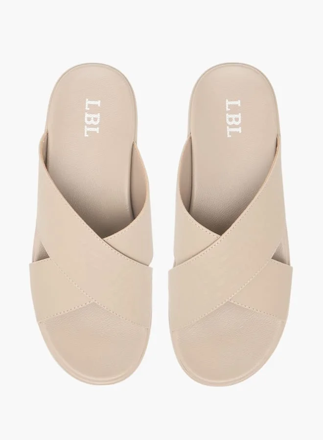 LBL by Shoexpress Men Textured Slip-On Cross Strap Sandals