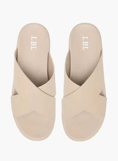 LBL by Shoexpress Men Textured Slip-On Cross Strap Sandals