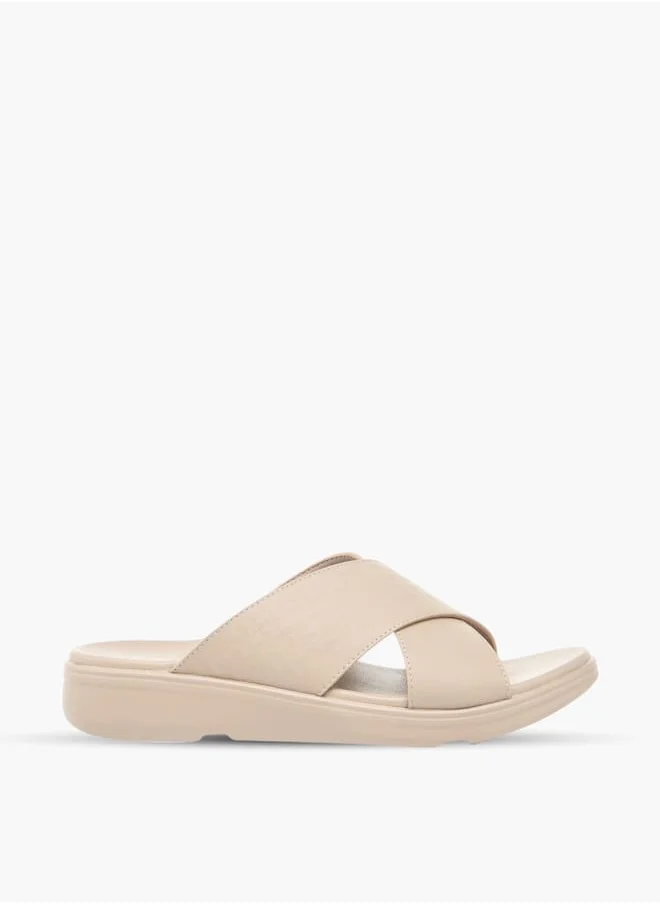 ال بي ال من شو اكسبرس Men Textured Slip-On Cross Strap Sandals Ramadan Collection