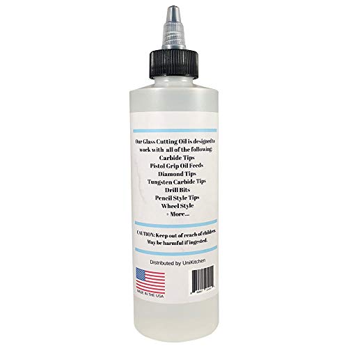UniKitchen Premium Glass Cutting Oil (8 oz) Specially Formulated for Use with Any Glass Cutter Tool - Glass Cutter Oil for Glass Drill Bit, Mirror Cutting Tool, Tile Cutter & Glass Cutting Tools - Image 2