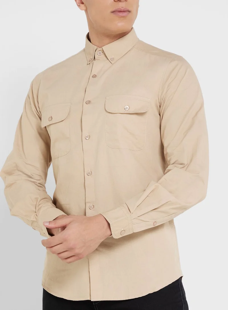 سفنتي فايف Pure Cotton Casual Double Pocket Shirt