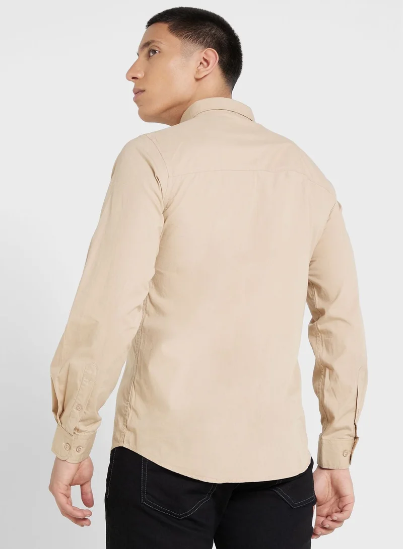 Seventy Five Pure Cotton Casual Double Pocket Shirt