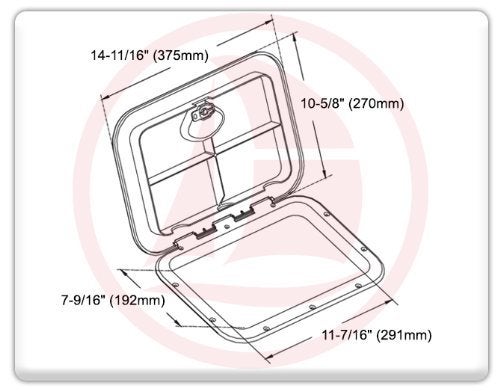 Five Oceans Boat Hatch, Marine Access Hatch, Boat Hatch Lids, Recessed Handle Locking System for Boat Yacht, 10-5/8" x 14-3/4", White Premium Series - FO3624 - Image 2
