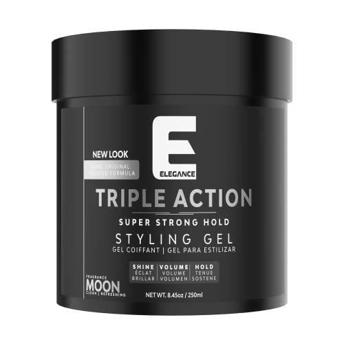 E Elegance Moon Fragrance Triple Action Hair Gel for Men And Women - Super Strong Hold, Extreme Volume, And Long Lasting Shine - Flake Free And Refreshing Fragrance - All Hair Types, 8.45 oz - Image 1