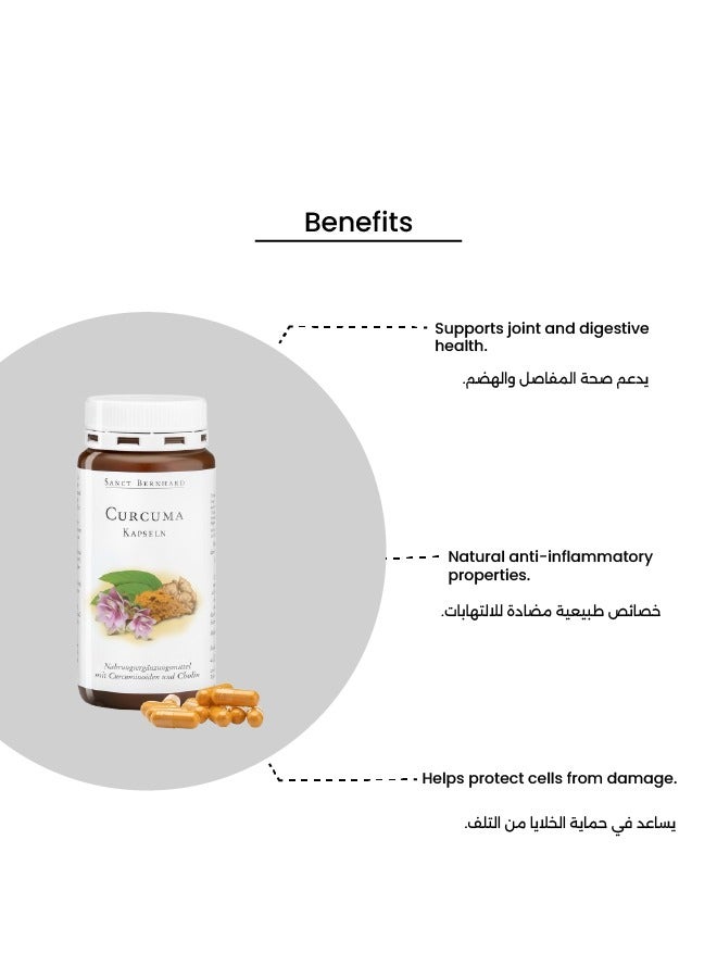 Sanct Bernhard Turmeric – Supports Joint Health & Anti-Inflammatory Benefits – 180 Capsules – Made in Germany , June 2026 - Image 3