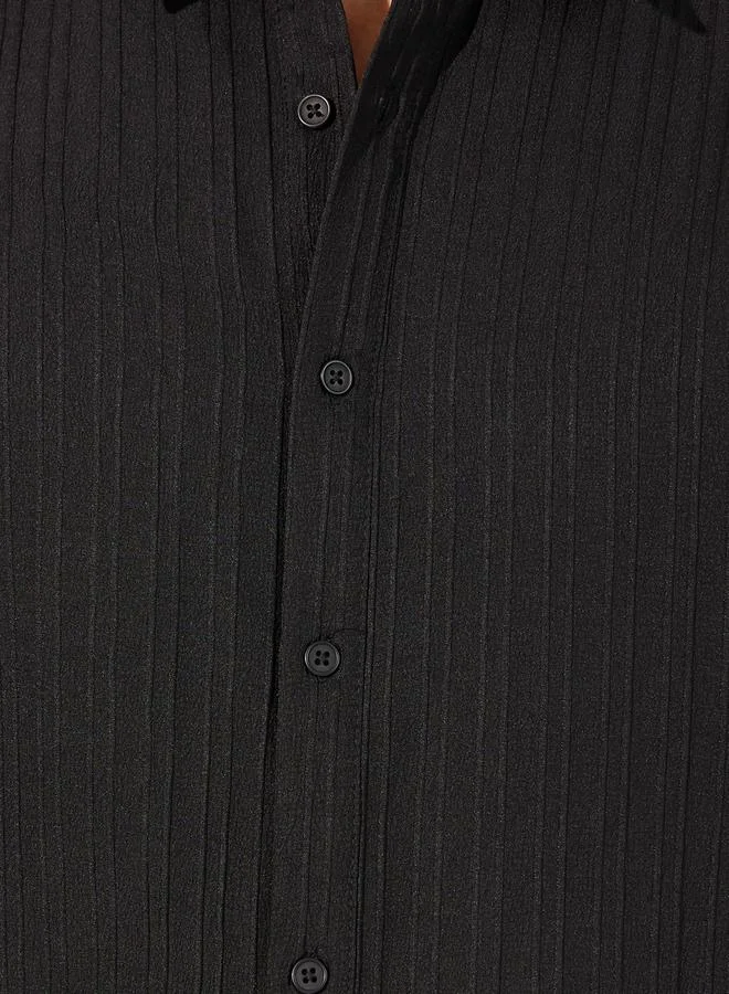 Styli Textured Relaxed Fit Shirt with Button Placket