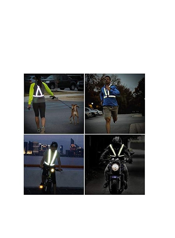 Generic 1 Piece Adjustable Reflective Visibility Elastic Safety Belt For Night Running Construction Traffic Warehouse Visibility Security Jacket Reflective Strips Gear (Green)  - Image 5